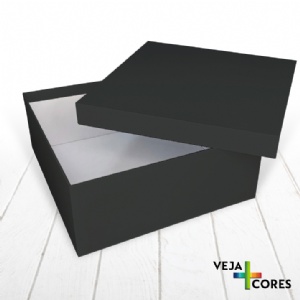 Caixa R�gida Tampa e Fundo. Revestimento em papel Color Plus - 25x25x10cm