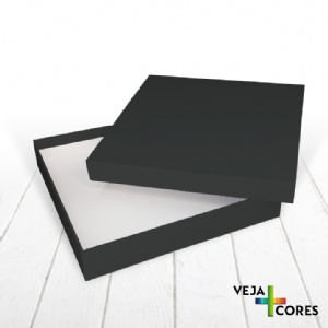 Caixa R�gida Tampa e Fundo. Revestimento em papel Color Plus - 25x25x4cm