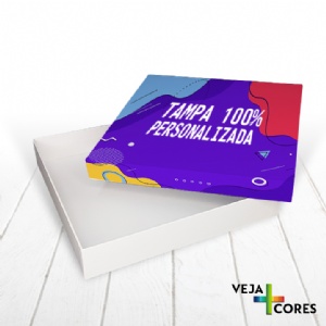 Caixa R�gida Tampa e Fundo. Revestimento Tampa 100% personalizado - 25x25x4cm