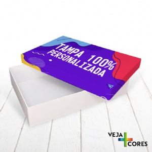 Caixa R�gida Tampa e Fundo. Revestimento Tampa 100% personalizado - 30x20x6cm