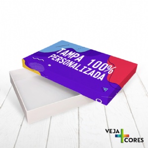 Caixa R�gida Tampa e Fundo. Revestimento Tampa 100% personalizado - 30x20x4cm