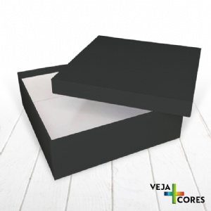 Caixa R�gida Tampa e Fundo. Revestimento em papel Color Plus - 25x25x8cm