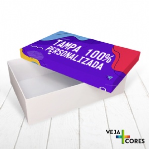 Caixa R�gida Tampa e Fundo. Revestimento Tampa 100% personalizado - 30x20x8cm