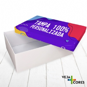 Caixa R�gida Tampa e Fundo. Revestimento Tampa 100% personalizado - 30x20x10cm
