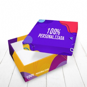 Caixa R�gida Tampa e Fundo. Revestimento externo 100% personalizado - 15x15x6cm