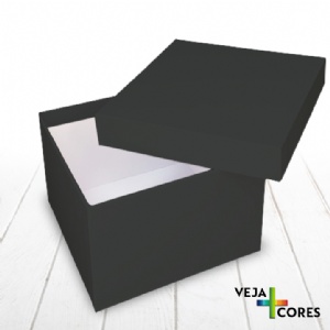 Caixa R�gida Tampa e Fundo. Revestimento em papel Color Plus - 15x15x10cm