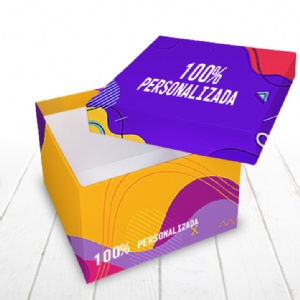 Caixa R�gida Tampa e Fundo. Revestimento externo 100% personalizado - 15x15x10cm