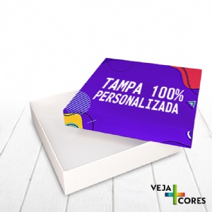Caixa R�gida Tampa e Fundo. Revestimento Tampa 100% personalizado - 20x20x4cm