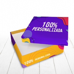 Caixa R�gida Tampa e Fundo. Revestimento externo 100% personalizado - 20x20x6cm