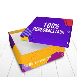 Caixa R�gida Tampa e Fundo. Revestimento externo 100% personalizado - 20x20x8cm