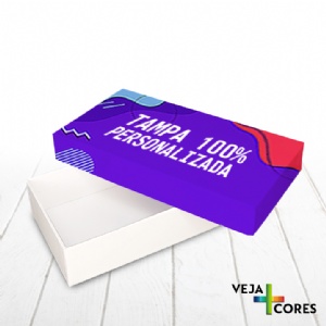 Caixa R�gida Tampa e Fundo. Revestimento Tampa 100% personalizado - 20x10x4cm