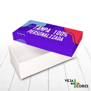 Caixa R�gida Tampa e Fundo. Revestimento Tampa 100% personalizado - 20x10x6cm