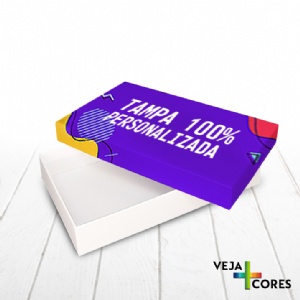 Caixa R�gida Tampa e Fundo. Revestimento Tampa 100% personalizado - 25x15x4cm