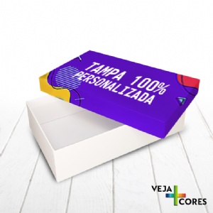 Caixa R�gida Tampa e Fundo. Revestimento Tampa 100% personalizado - 25x15x6cm