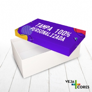Caixa R�gida Tampa e Fundo. Revestimento Tampa 100% personalizado - 25x15x8cm