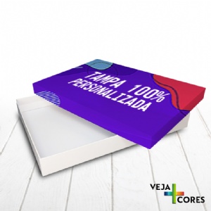 Caixa R�gida Tampa e Fundo. Revestimento Tampa 100% personalizado - 35x25x4cm