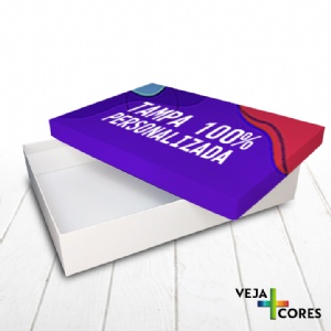Caixa R�gida Tampa e Fundo. Revestimento Tampa 100% personalizado - 35x25x6cm