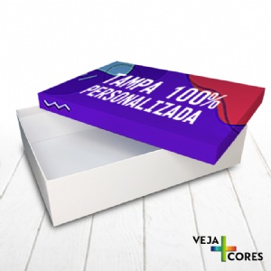 Caixa R�gida Tampa e Fundo. Revestimento Tampa 100% personalizado - 35x25x8cm
