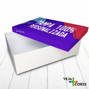 Caixa R�gida Tampa e Fundo. Revestimento Tampa 100% personalizado - 35x25x10cm