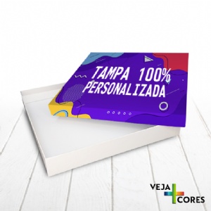 Caixa R�gida Tampa e Fundo. Revestimento Tampa 100% personalizado - 30x30x4cm