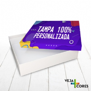 Caixa R�gida Tampa e Fundo. Revestimento Tampa 100% personalizado - 30x30x6cm