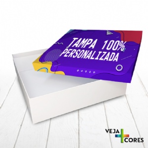 Caixa R�gida Tampa e Fundo. Revestimento Tampa 100% personalizado - 30x30x8cm