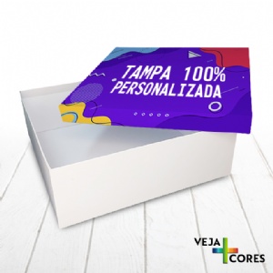 Caixa R�gida Tampa e Fundo. Revestimento Tampa 100% personalizado - 30x30x10cm