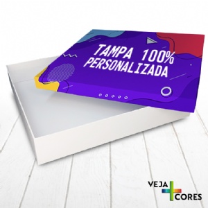 Caixa R�gida Tampa e Fundo. Revestimento Tampa 100% personalizado - 35x35x6cm