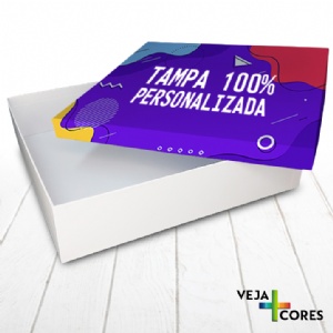 Caixa R�gida Tampa e Fundo. Revestimento Tampa 100% personalizado - 35x35x8cm